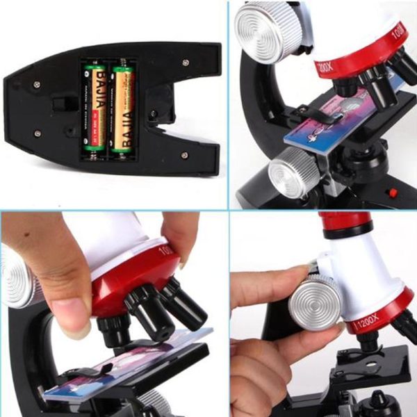 Science Microscope Kit for Children 100x 400x 1200x