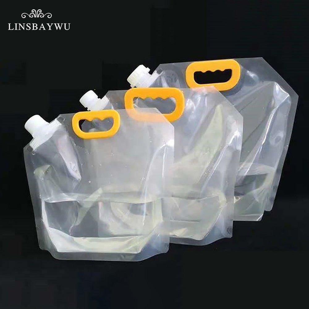 1PC 1/1.5/2.5/10/5L Clear Drinking Bags Liquor Bag Plastic Liquor Spout Bags Drinks Flasks  For Beer Heavy Duty Drinks Reusable