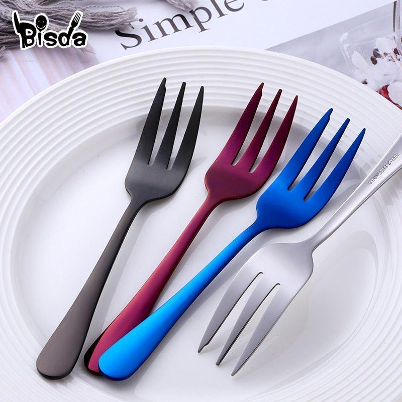 8pcs-cake-forks-stainless-steel-dessert-fork-colorful-tea-forks-rainbow-small-fork-for-fruit-snack-dinnerware-party-utensils-pocoro-1 8Pcs Cake Forks Stainless Steel Dessert Fork Colorful Tea Forks Rainbow Small Fork for Fruit Snack Dinnerware Party Utensils