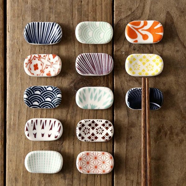 Chopstick rests with a Scandinavian design using Japanese patterns available in