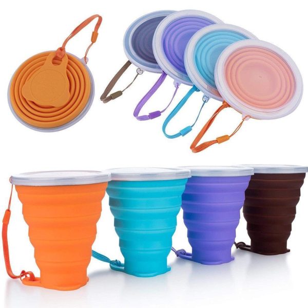 Colorful silicone cups that fold flat