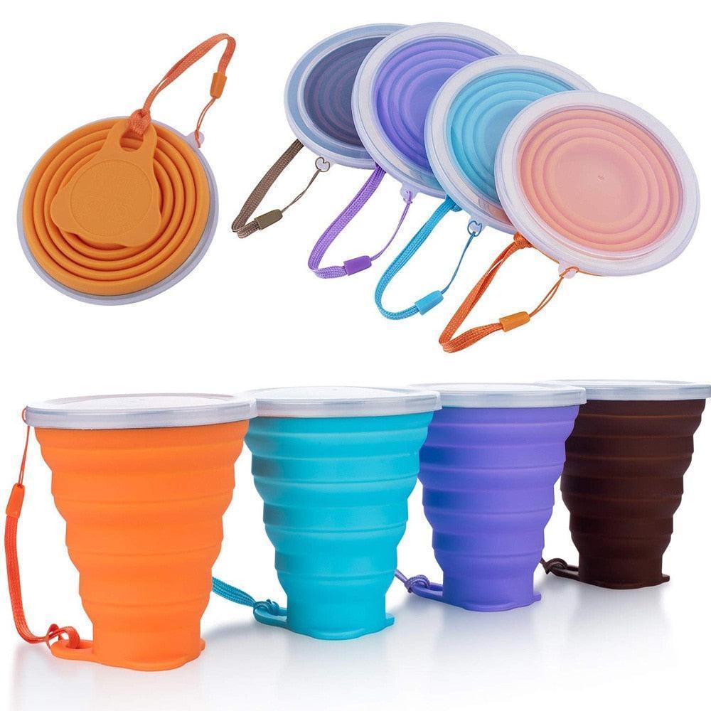 Colorful silicone cups that fold flat