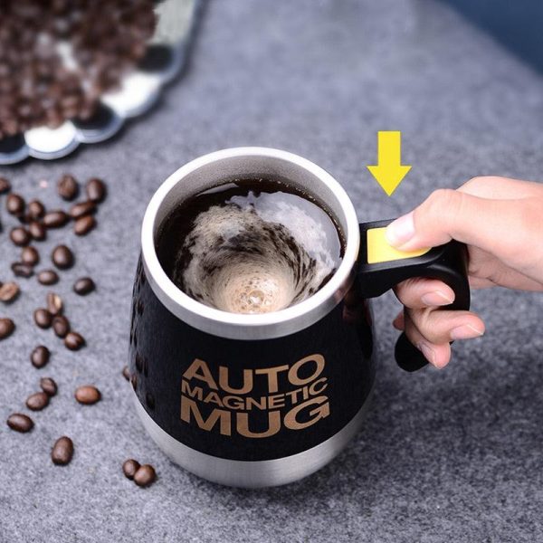 Convenient thermal mug with built-in stirrer