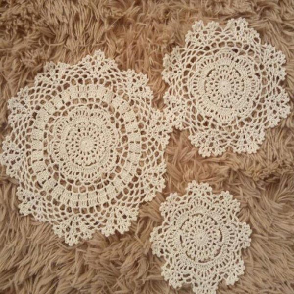 Cup Coaster Mug Kitchen Modern Cotton Placemat Christmas Dinner Table Place Mat Cloth Lace Crochet Tea Coffee Doily Drink Pad