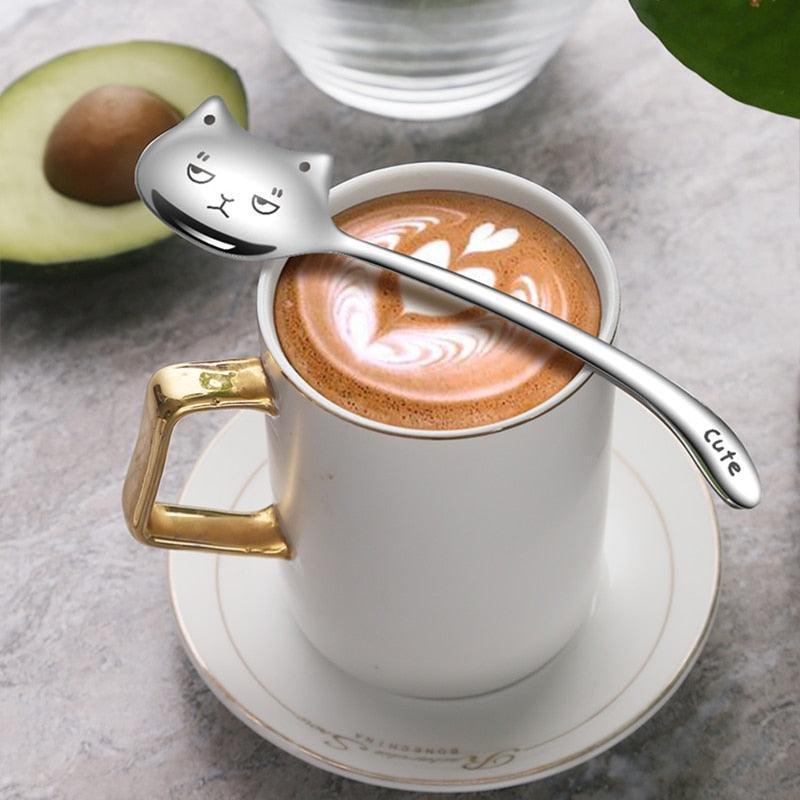 Cute cat pattern coffee spoon