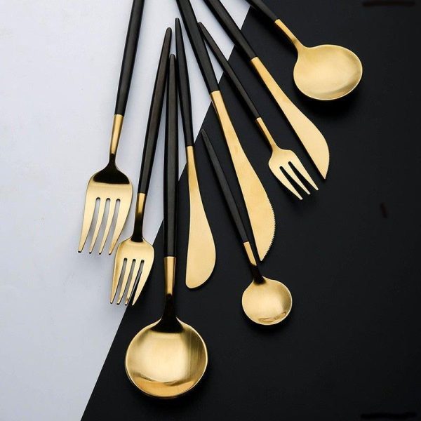 Cutlery Set Tableware Dinnerware  Set Gold Cutlery Stainless Steel Spoon Fork Spoon Tableware Kitchen Spoon And Fork Set