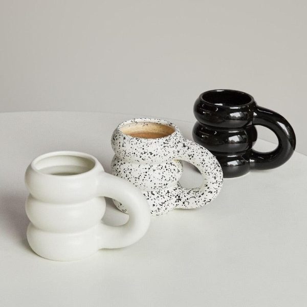 Nordic Coffee Cups with Big Handrip Colored Ceramics Creative Water Cup Ceramic Mug Big Juice Mugs