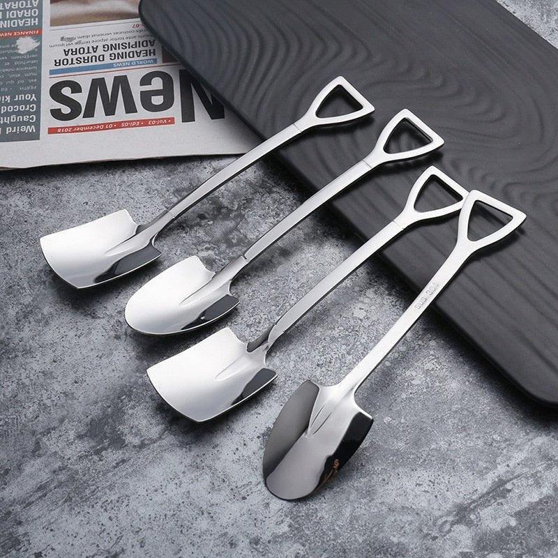 Shovel-type spoon cutlery