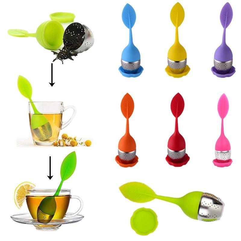 Strainer (tea strainer) with a unique and cute shape like a leafy hat