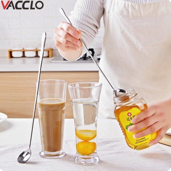 Tea Coffee Ice Cream Stainless Steel Long Handle Mixing Spoon Dessert Spoon Kitchen Tools Kitchen Tableware Tablespoon